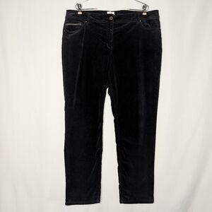 Chico's Women's Black Corduroy Straight Leg Pants Size 3.5 XL 18